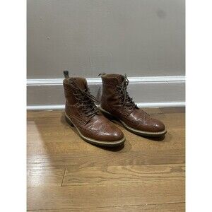 Madden Fence Brown Wingtip Lace Up Combat Boots Mens 10.5